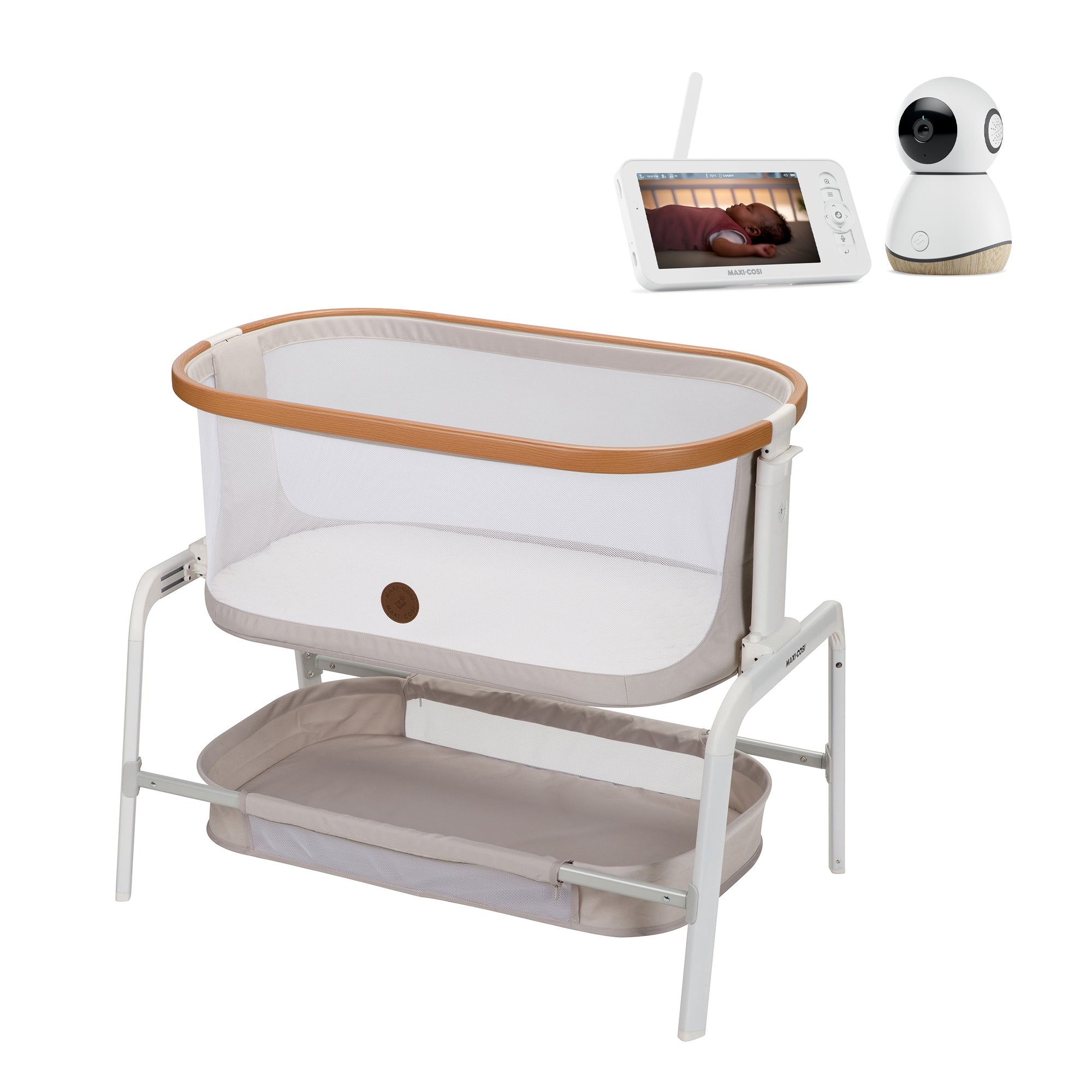 Iora Bedside Bassinet Sleep Approved + See Pro 360° Baby Monitor