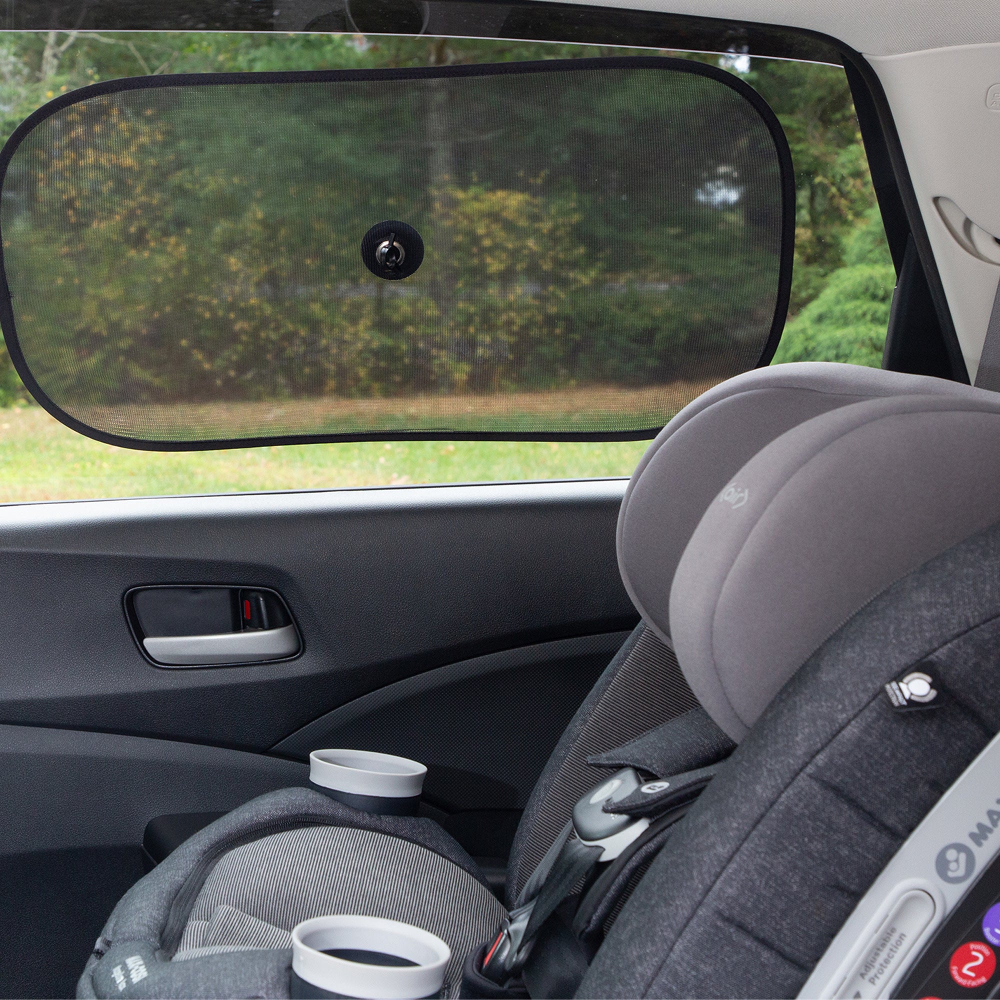 window shade installed in car