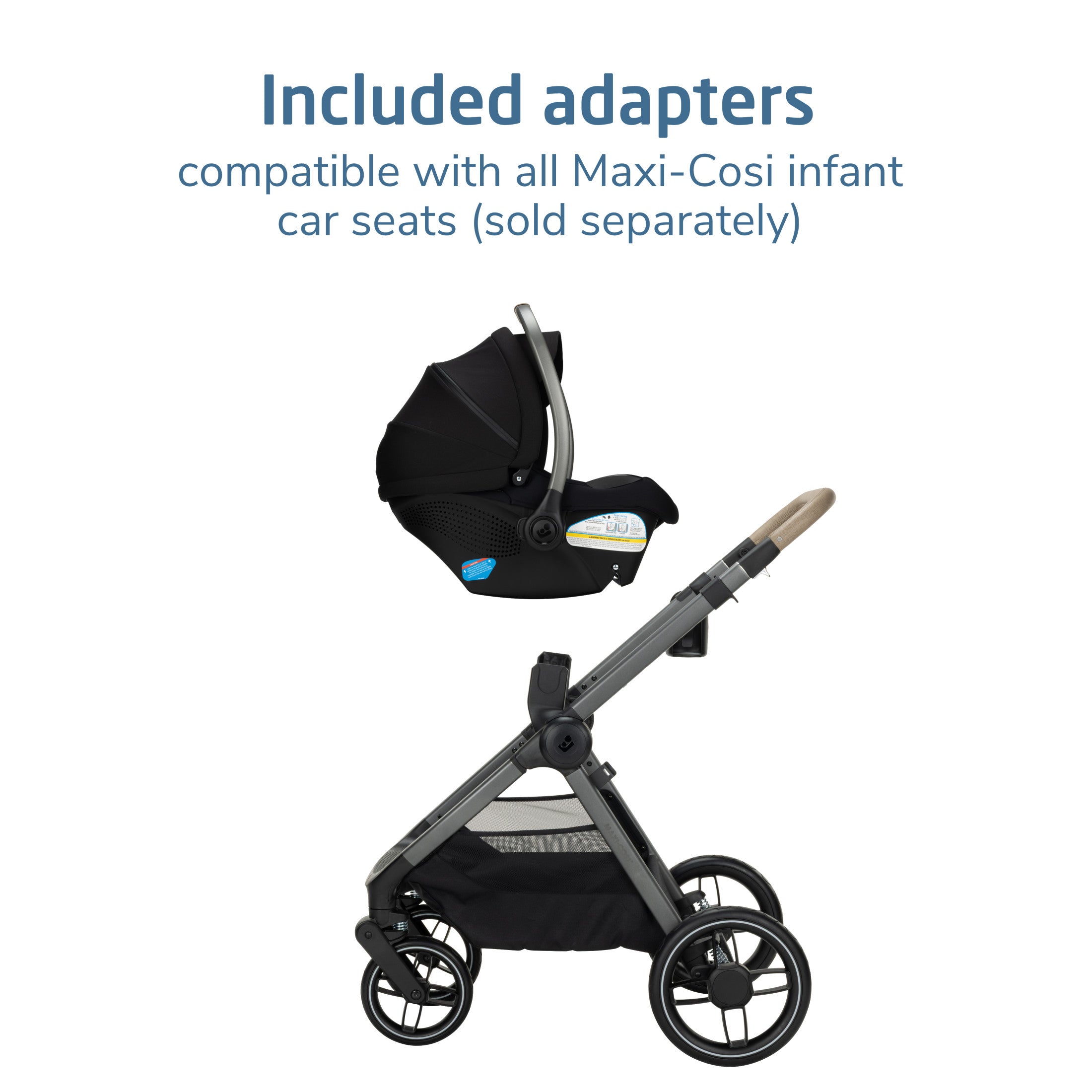 Oxford Modular Stroller with Peri 180° Rotating Infant Car Seat in Black