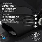 ClimaFlow technology shell with built-in ventilation to keep baby cool and comfortable on every adventure.