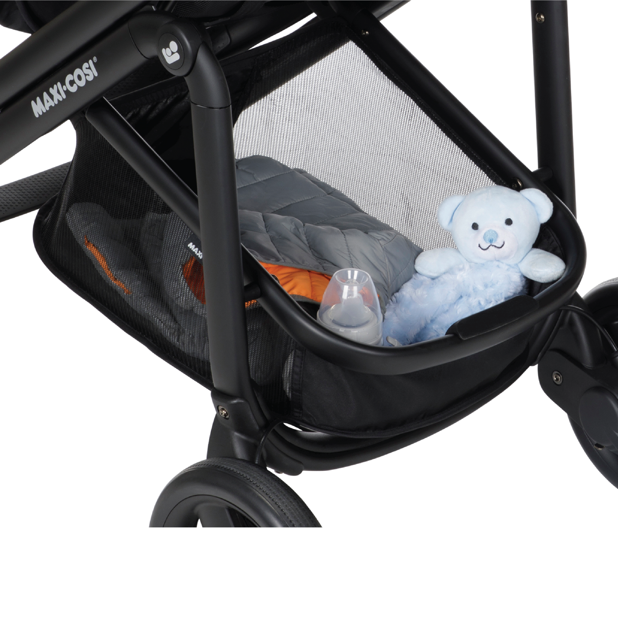 Tayla Max Modular Stroller - Onyx Wonder - extra-large, easy-access storage basket