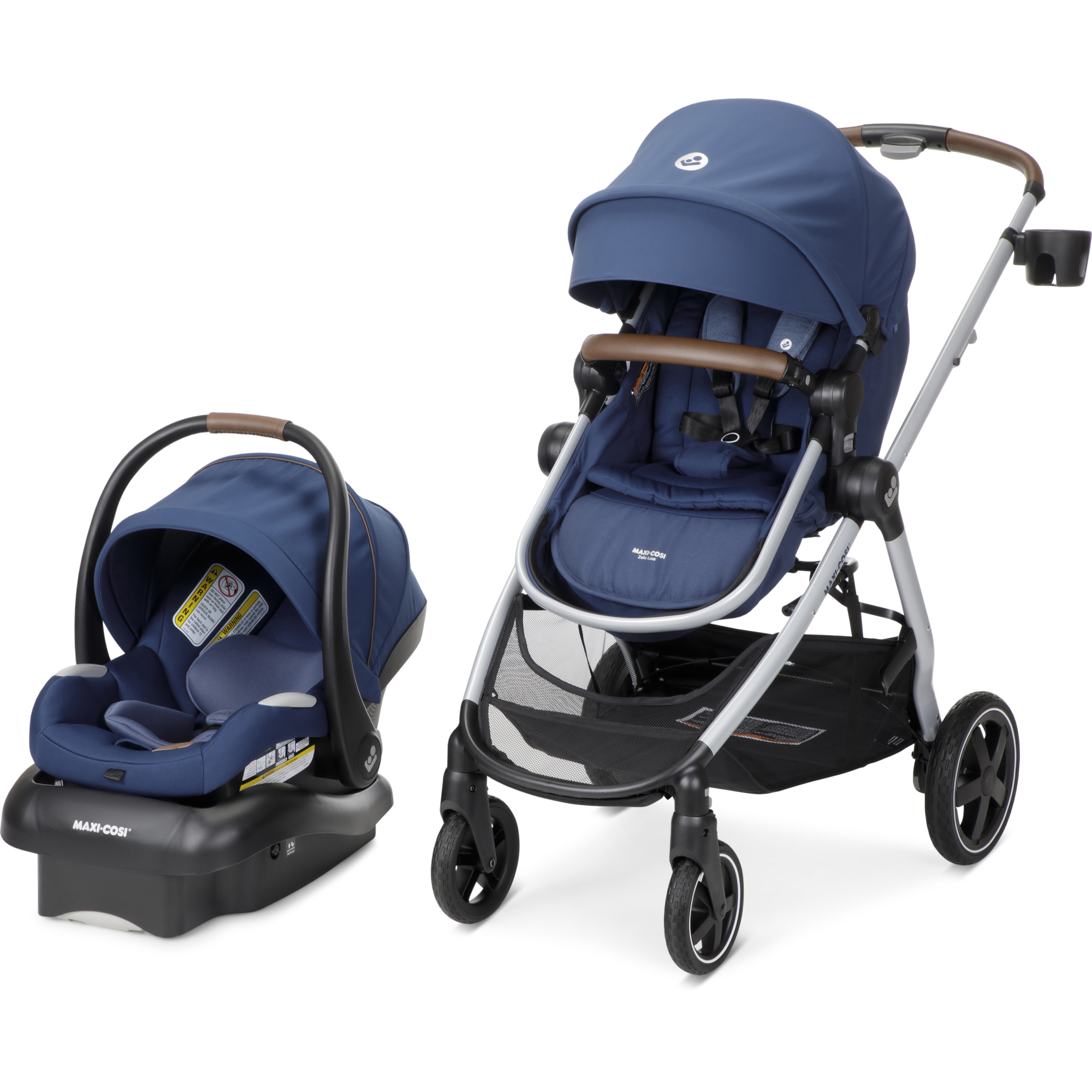 5-in-1 luxury baby stroller with car seat carrier Maxi-Cosi Zelia Luxe 5-in-1 Modular Travel System, New Hope Navy