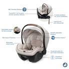 Peri™ 180 Rotating Infant Car Seat - Desert Wonder - hotspot image showing all features