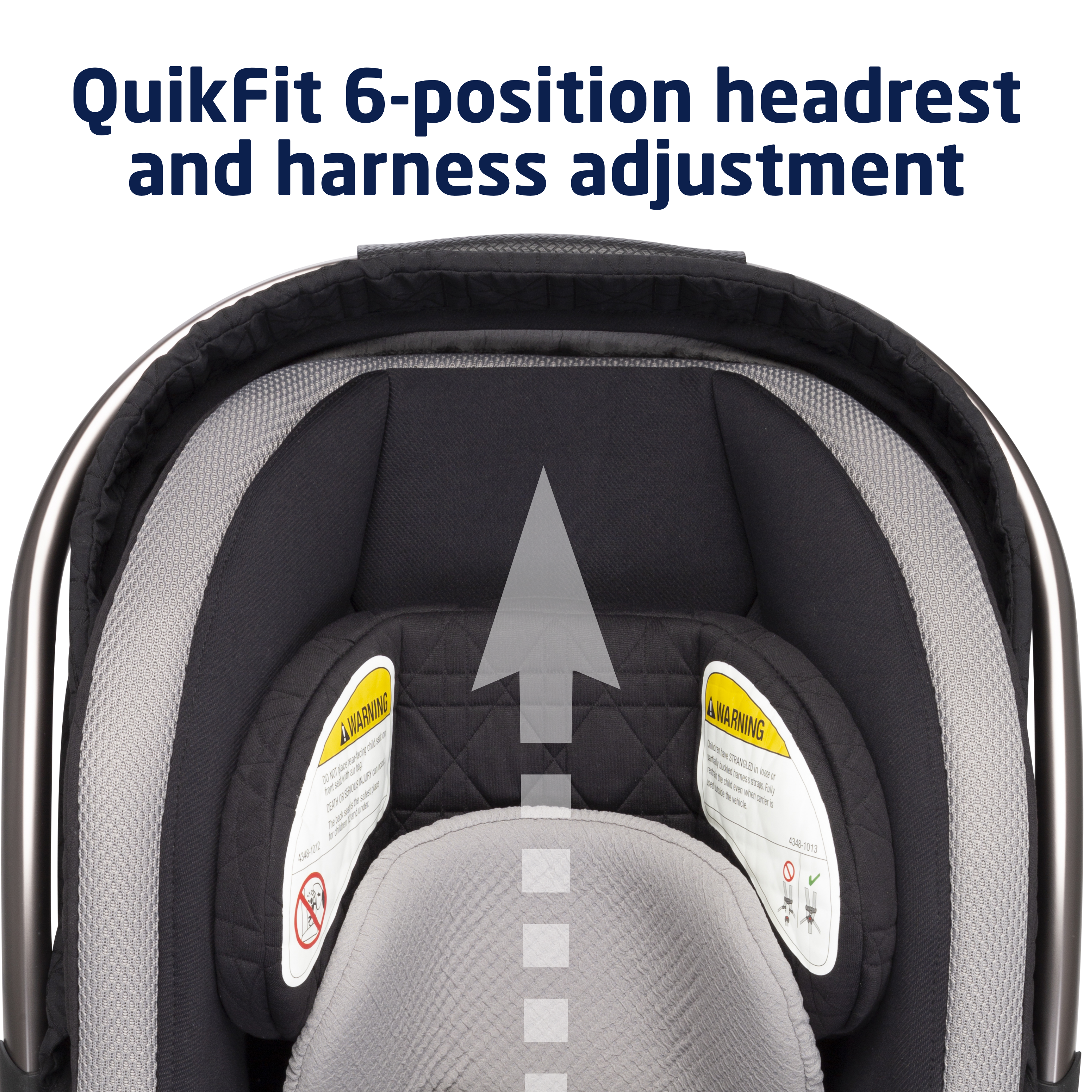 Peri™ 180° Rotating Infant Car Seat - QuikFit 6-position headrest and harness adjustment