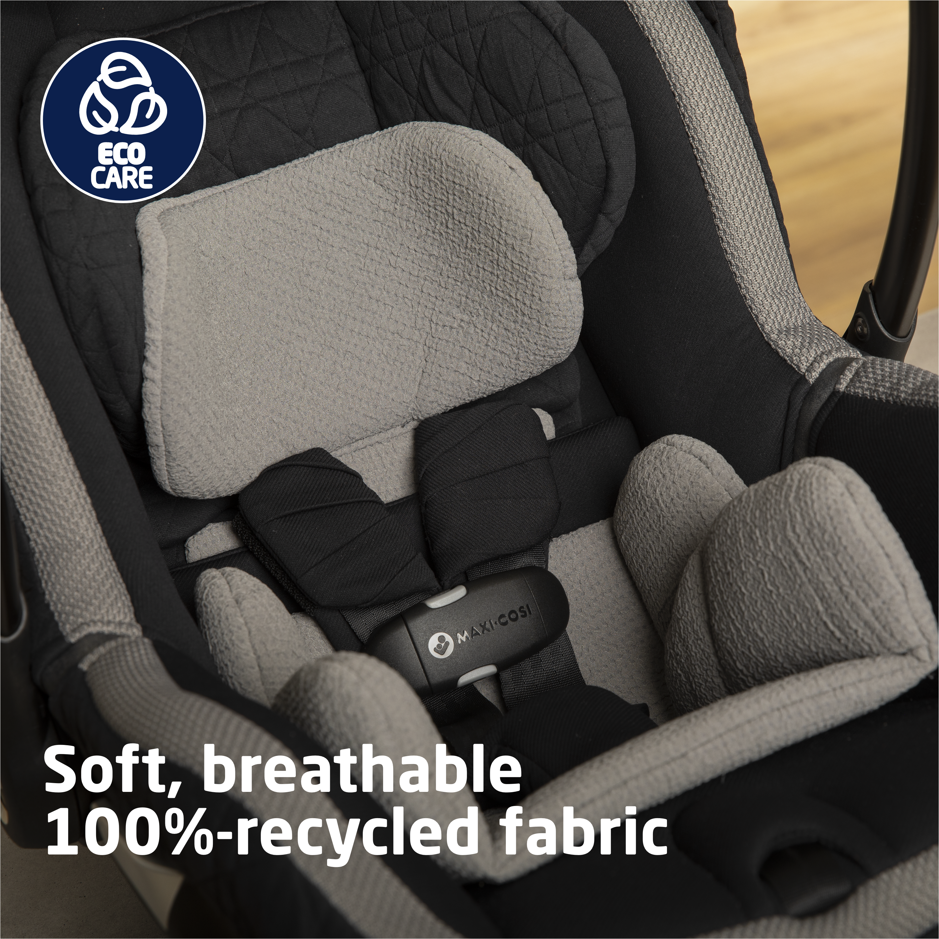 Peri™ 180° Rotating Infant Car Seat - soft, breathable 100%-recycled fabric