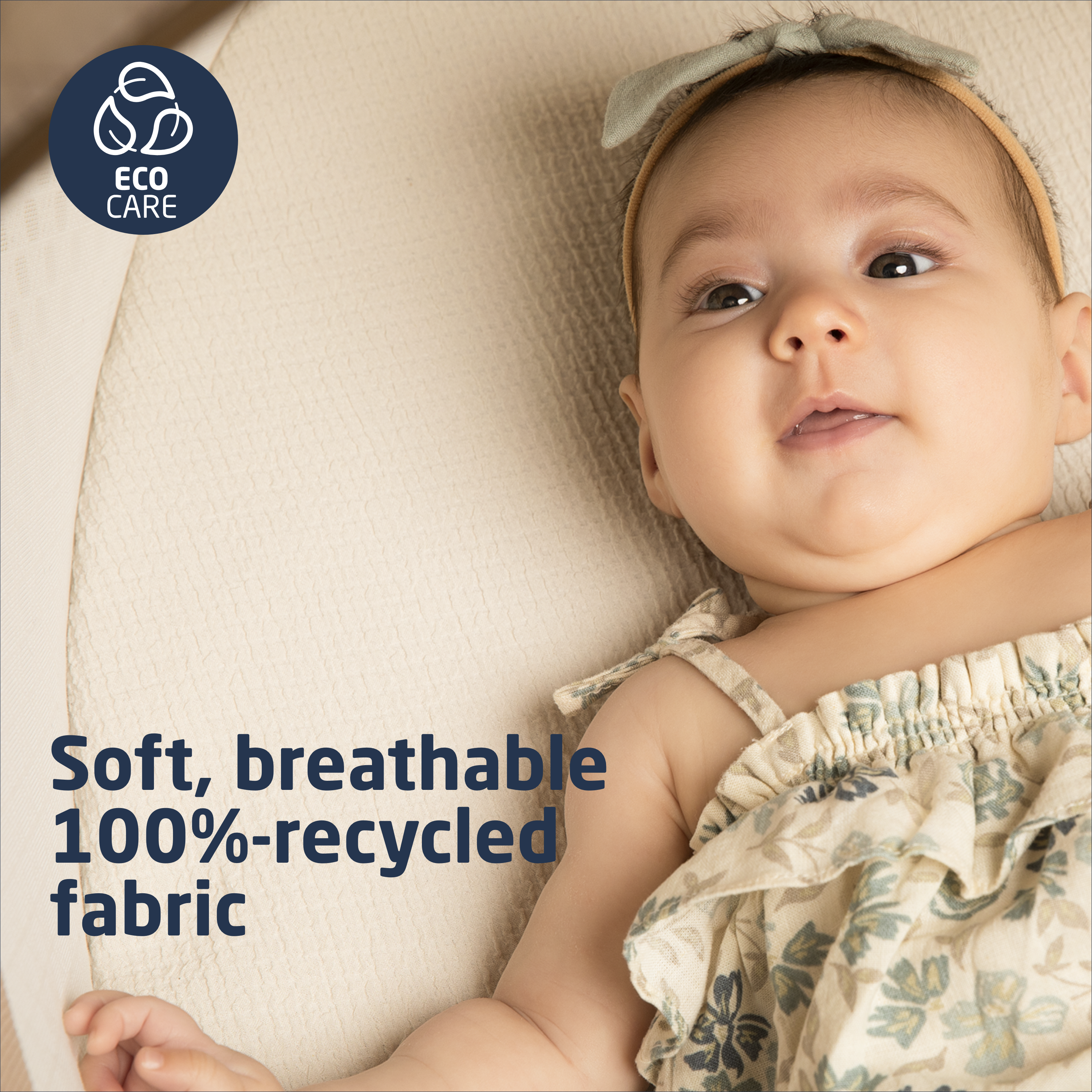 Sibia Bassinet - Natural Heritage - soft, breathable 100%-recycled fabric