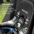 Peri™ 180 Rotating Infant Car Seat - TensionFix red-to-green tension-sensitive indicator shows you when your belt has tension