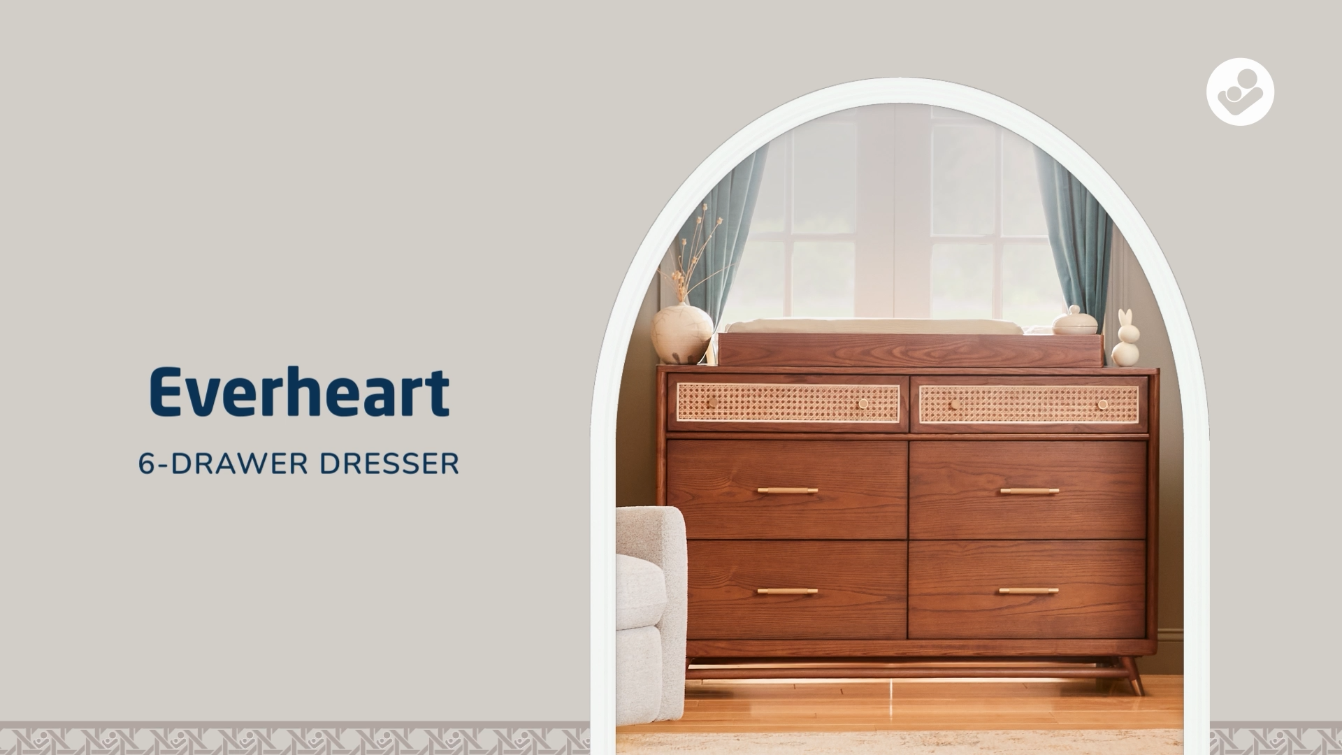 fully assembled dresser Liberty 6-Drawer Dresser, Washed Pine and the upper doors use concealed hinges and support stays for controlled opening Everheart 6-Drawer Dresser