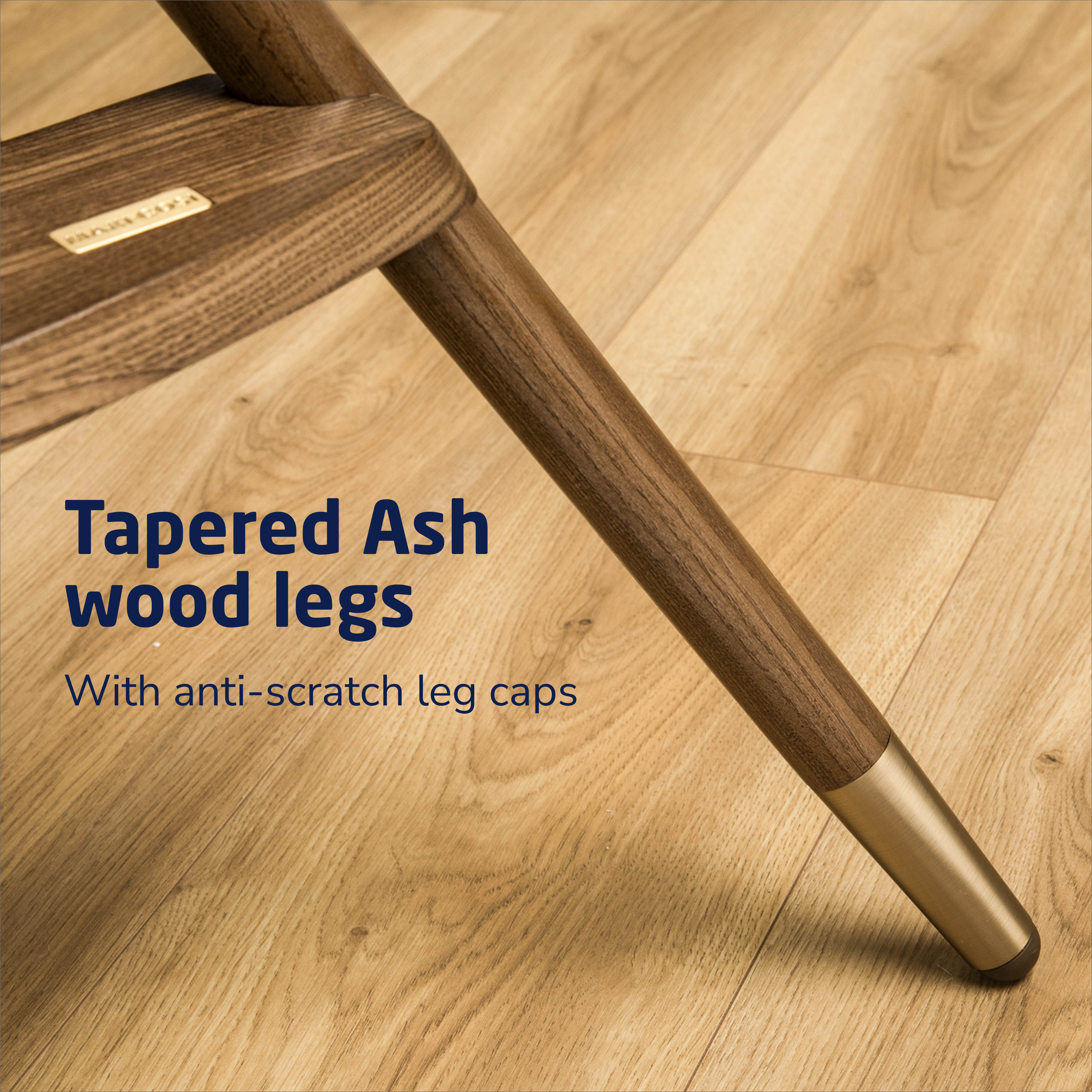 Kiskadee 360° Rotating High Chair - tapered ash wood legs with anti-scratch leg caps