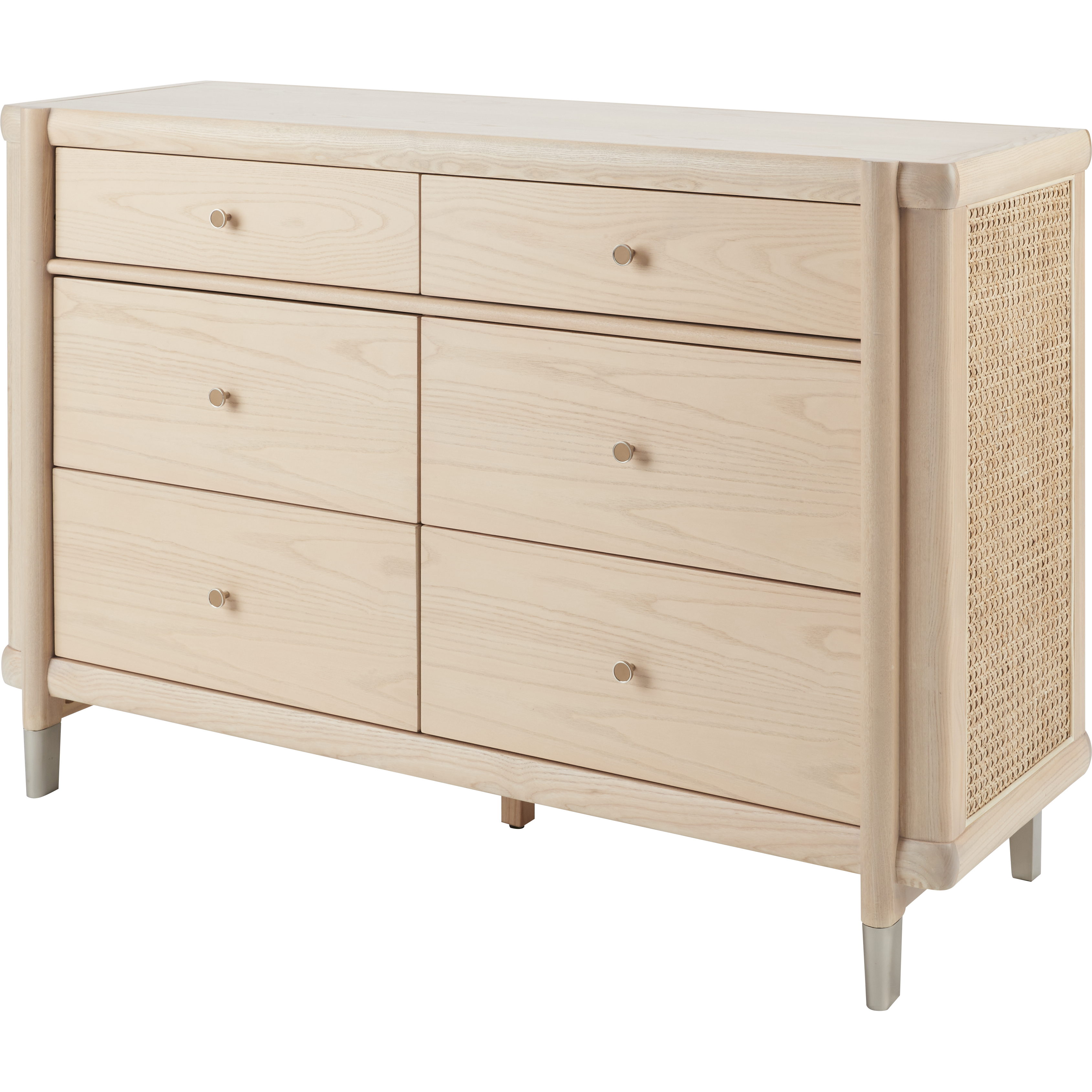 fully assembled dresser Furniture of America Elira Mid-Century Modern Walnut Wood 6-Drawer Dresser