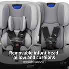 Pria™ Chill All-in-One Convertible Car Seat - removable infant head pillow and cushions provide support