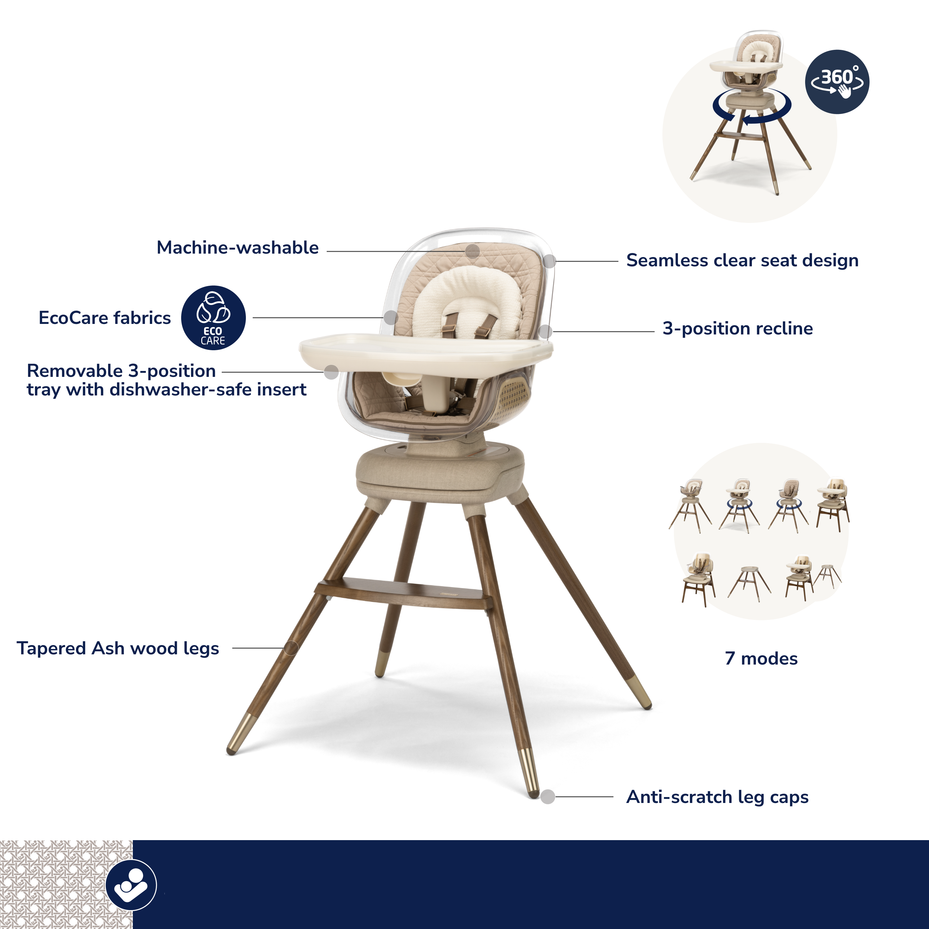 Maxi-Cosi Kiskadee 360° Rotating High Chair - Kindred Collection Maxi-Cosi Kiskadee 360° Rotating High Chair - Kindred Collection