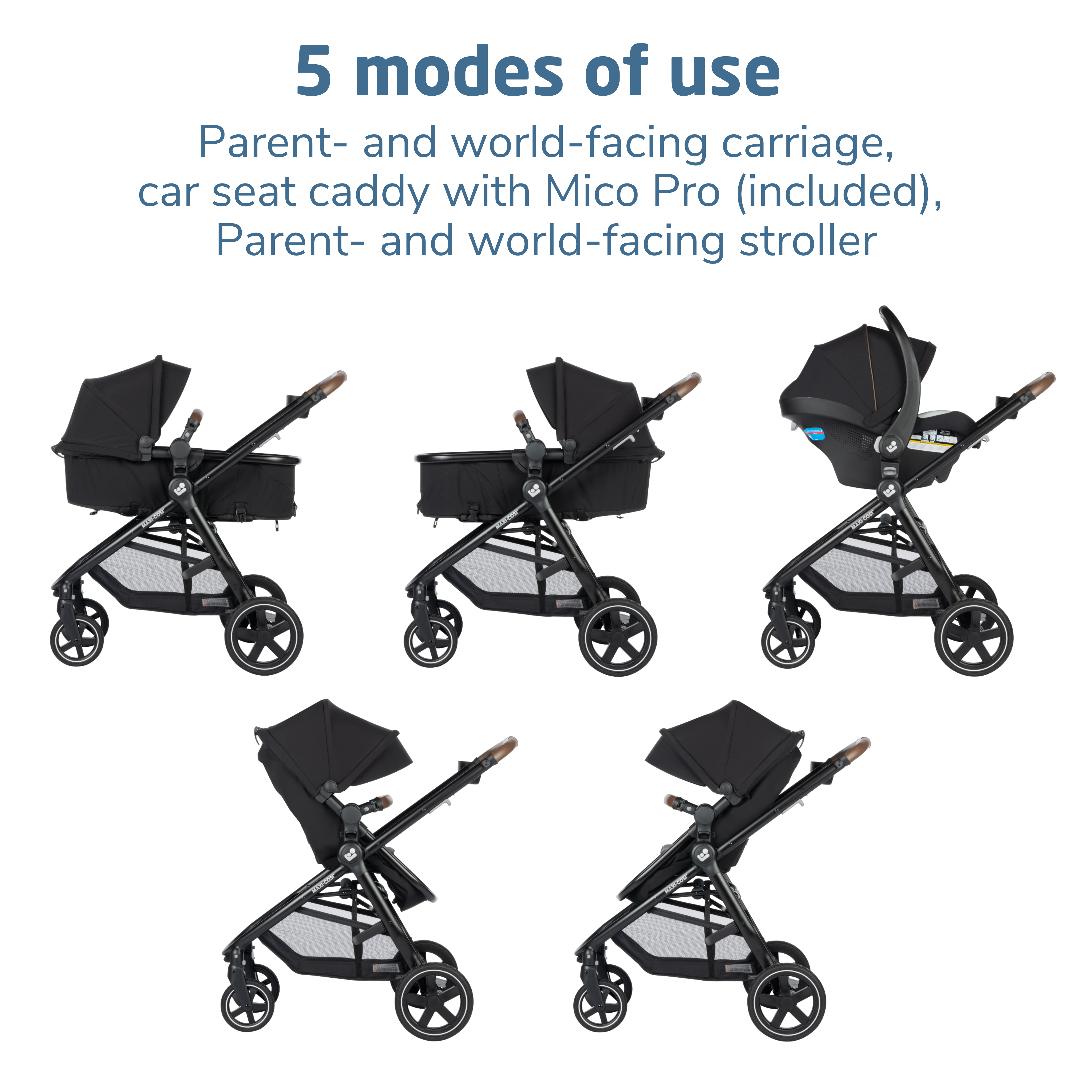 Zelia™² Luxe 5-in-1 Modular Travel System, Baby Stroller and Car Seat Combo