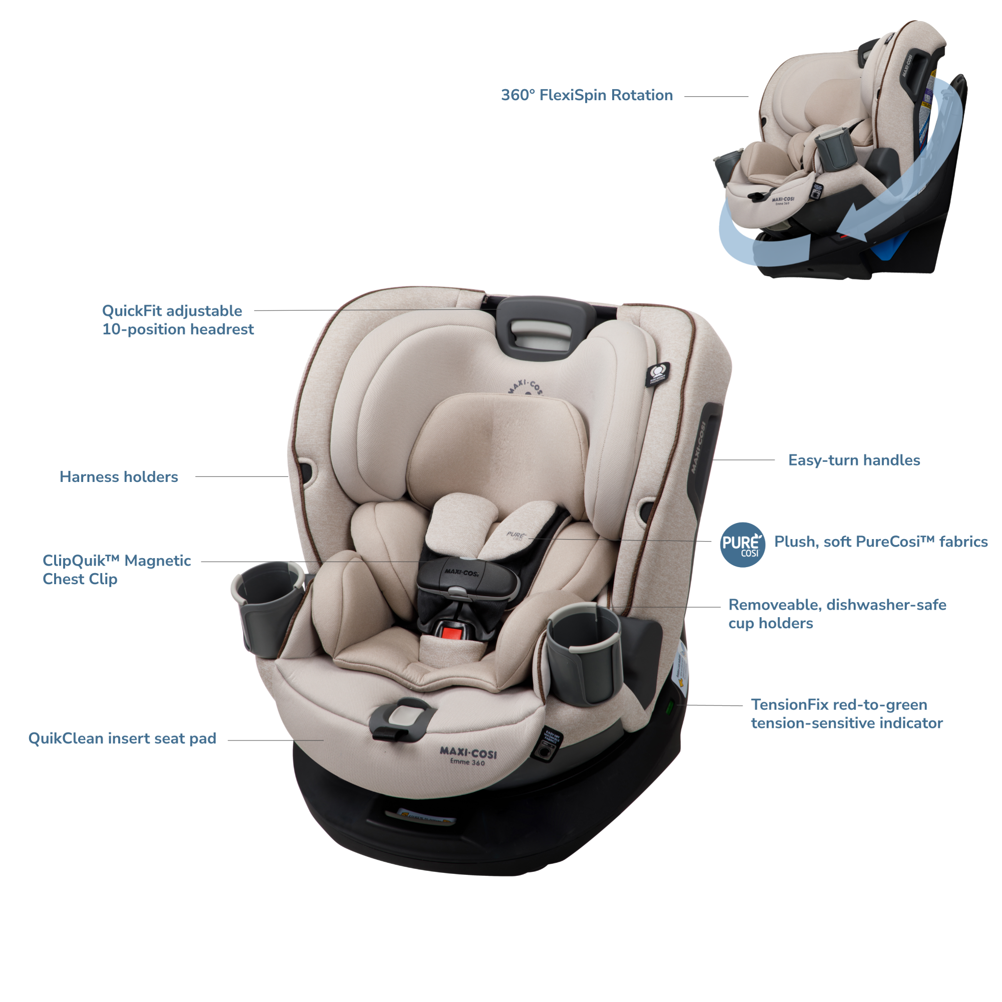 Emme 360 Rotating All in One Convertible Car Seat